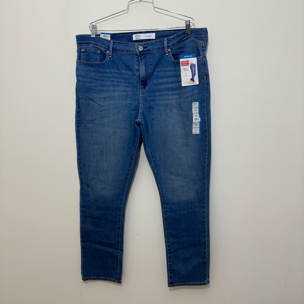 NWT Levi Strauss Signature Women's Plus Mid Rise Skinny Jeans size 20M